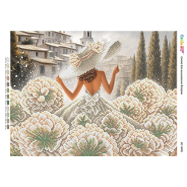 БС-3495 Дівчина в квітах V (част. виш.)