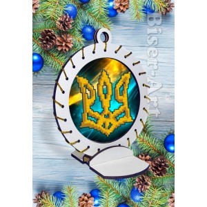 3831 Новорічна іграшка на деревяній основі Тризуб