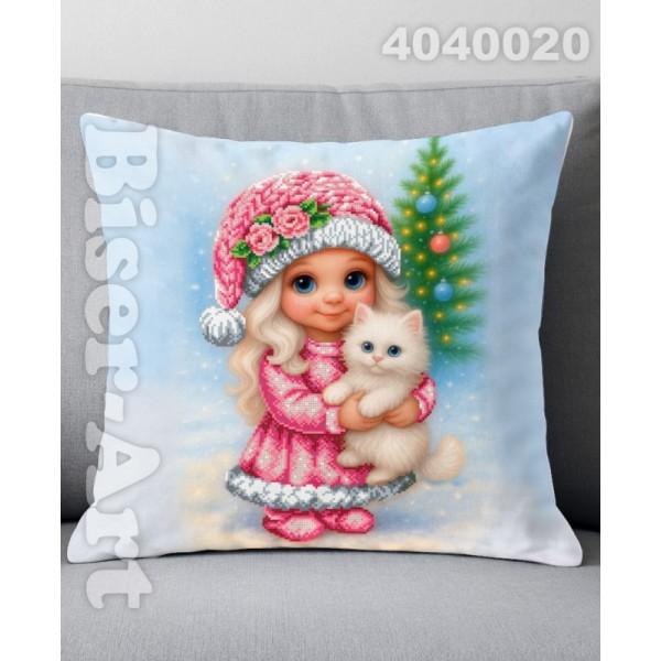 4040020 Чарівна дівчинка-гномик новорічний (наволочка+подушка) для вишивки 4040020 Чарівна дівчинка-гномик новорічний (наволочка+подушка) для вишивки