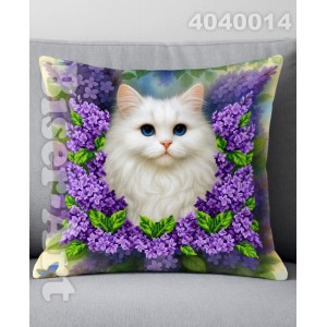 4040014 Котик у бузку (наволочка+подушка) для вишивки