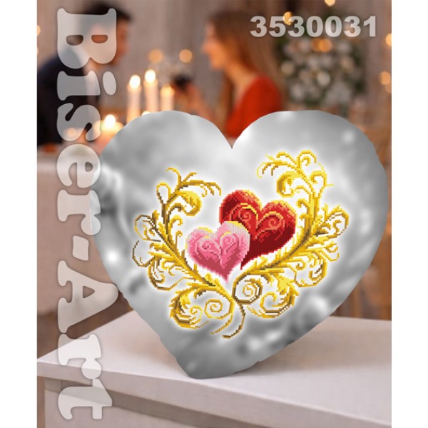 3530031 Декоративна подушка-сердечко під вишивку