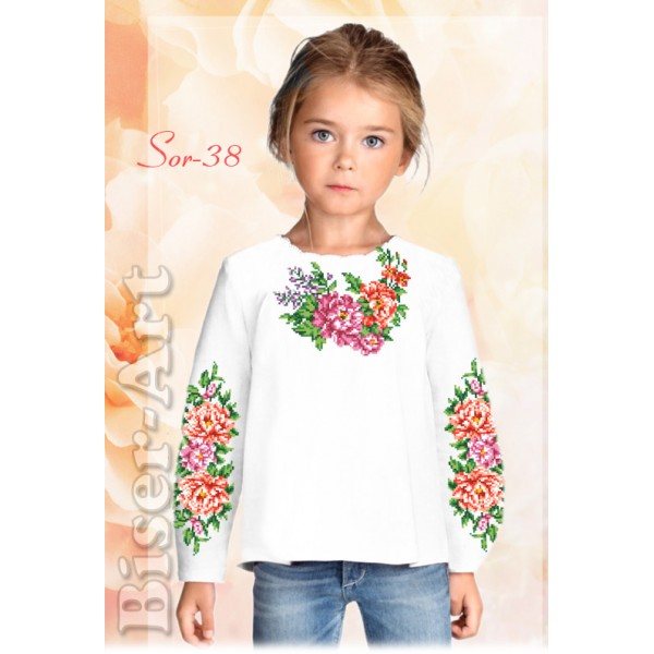 Sor38 Дитяча сорочка для дівчат (заготовка)