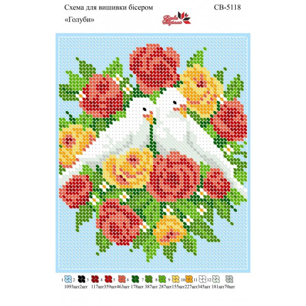 СВ 5118 Голуби і квіти